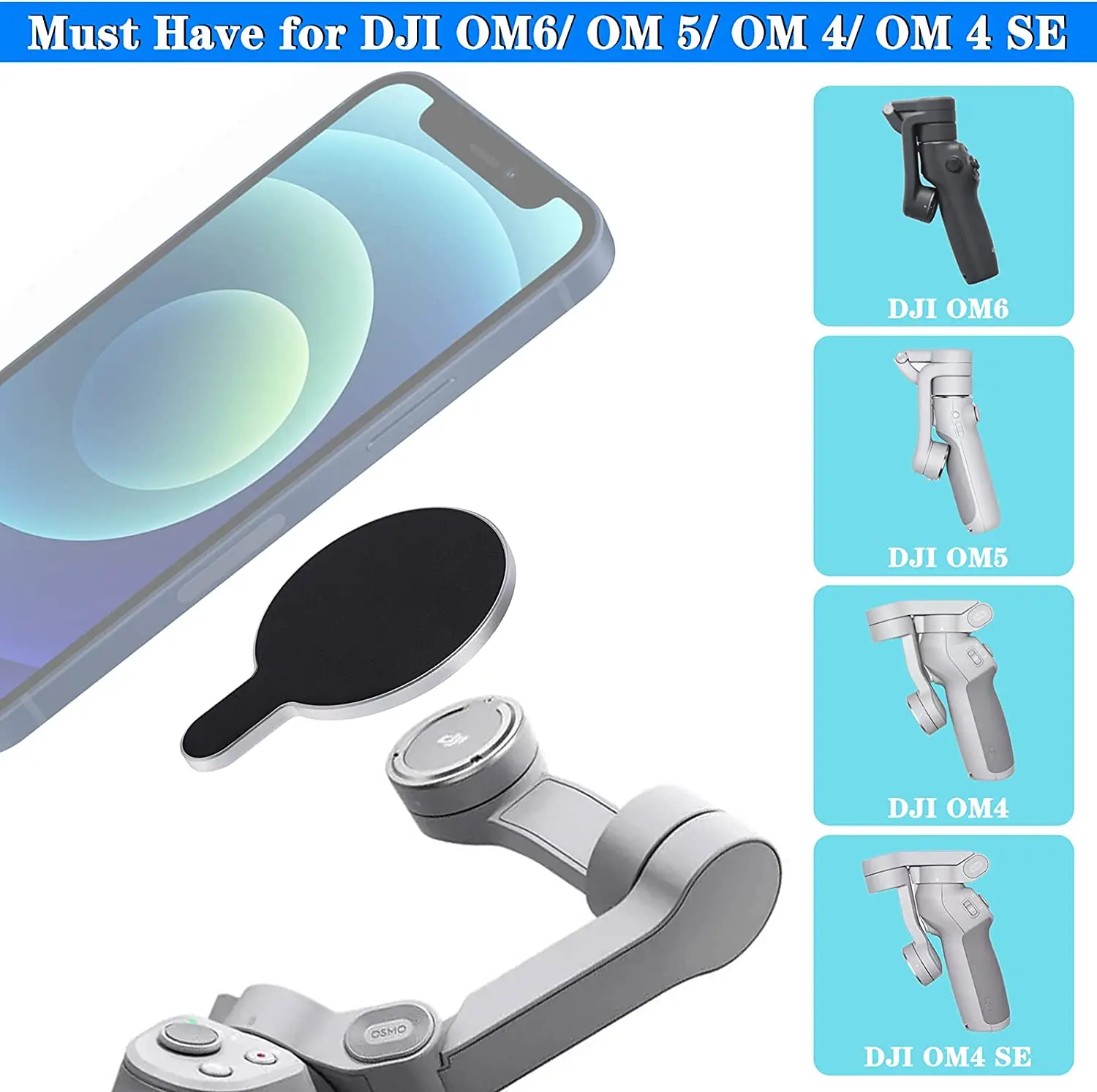 Compatible with  DJI  osmo om6 5 se accessories  smart eye mobile phone  holder handheld stabilizer MagSafe piece quick magnetic