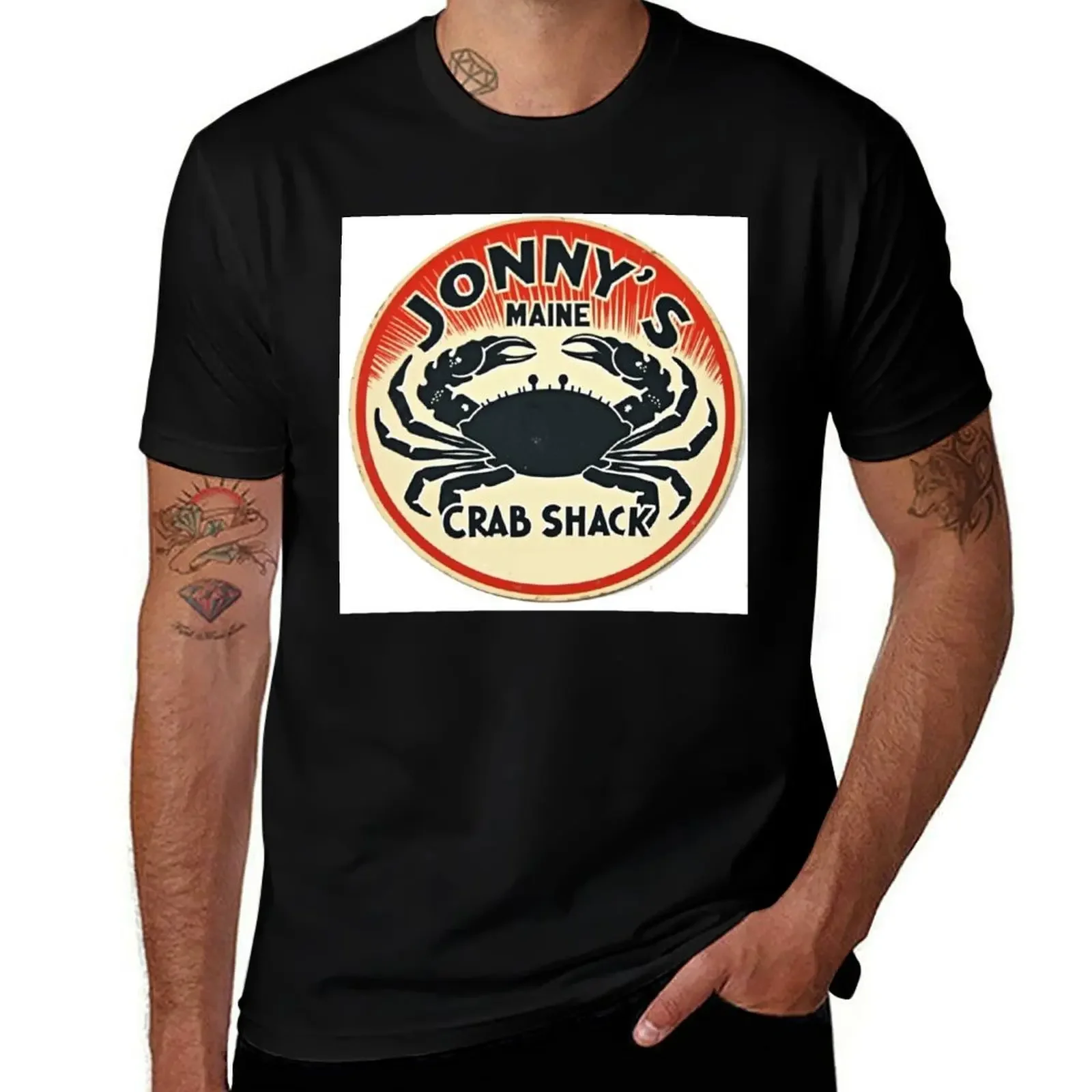 

Футболка Jonny's Crab Shack, забавные костюмы, футболки с персонализированным рисунком, винтажные мужские хлопковые футболки