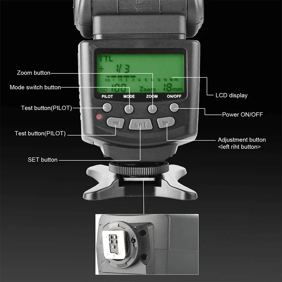 Вспышка Meike MK430 для вспышки Speedlite Shoe Mount для 70D 77D 80D Rebel T7i T6i T6s T6 T5i T5 T4i T3i SL2 и других камер EOS DSLR