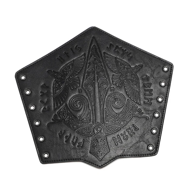 Polsino per guanto di Eather Bracciali medievali Polsino per armatura a braccio largo per uomo Donna Protezioni per polso per tiro con l'arco Accessorio per costume