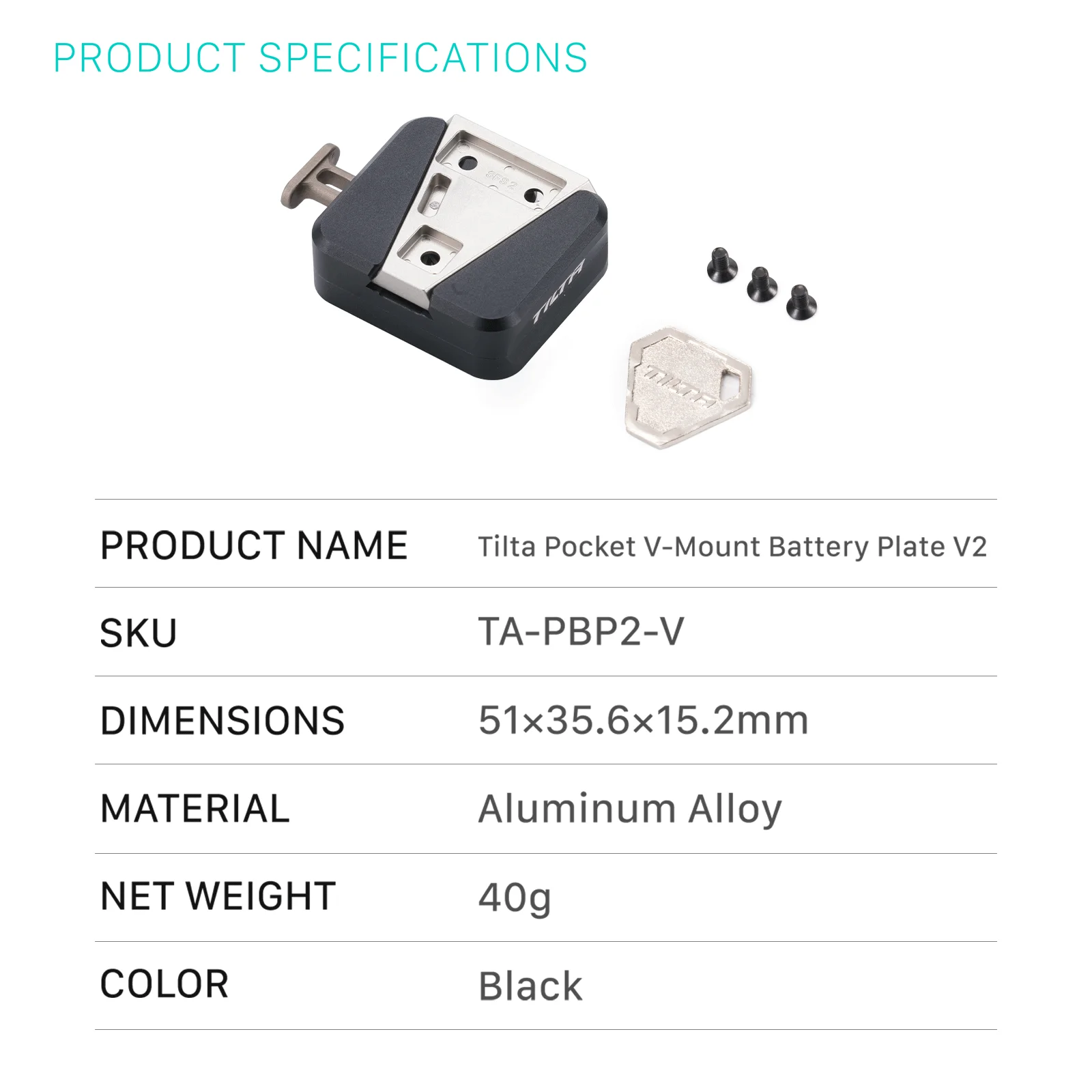 TILTA TA-PBP2-V Tilta Pocket V-Mount Battery Plate V2 Quick Release for mounting V-Mount batteries TILTA Accessory Market