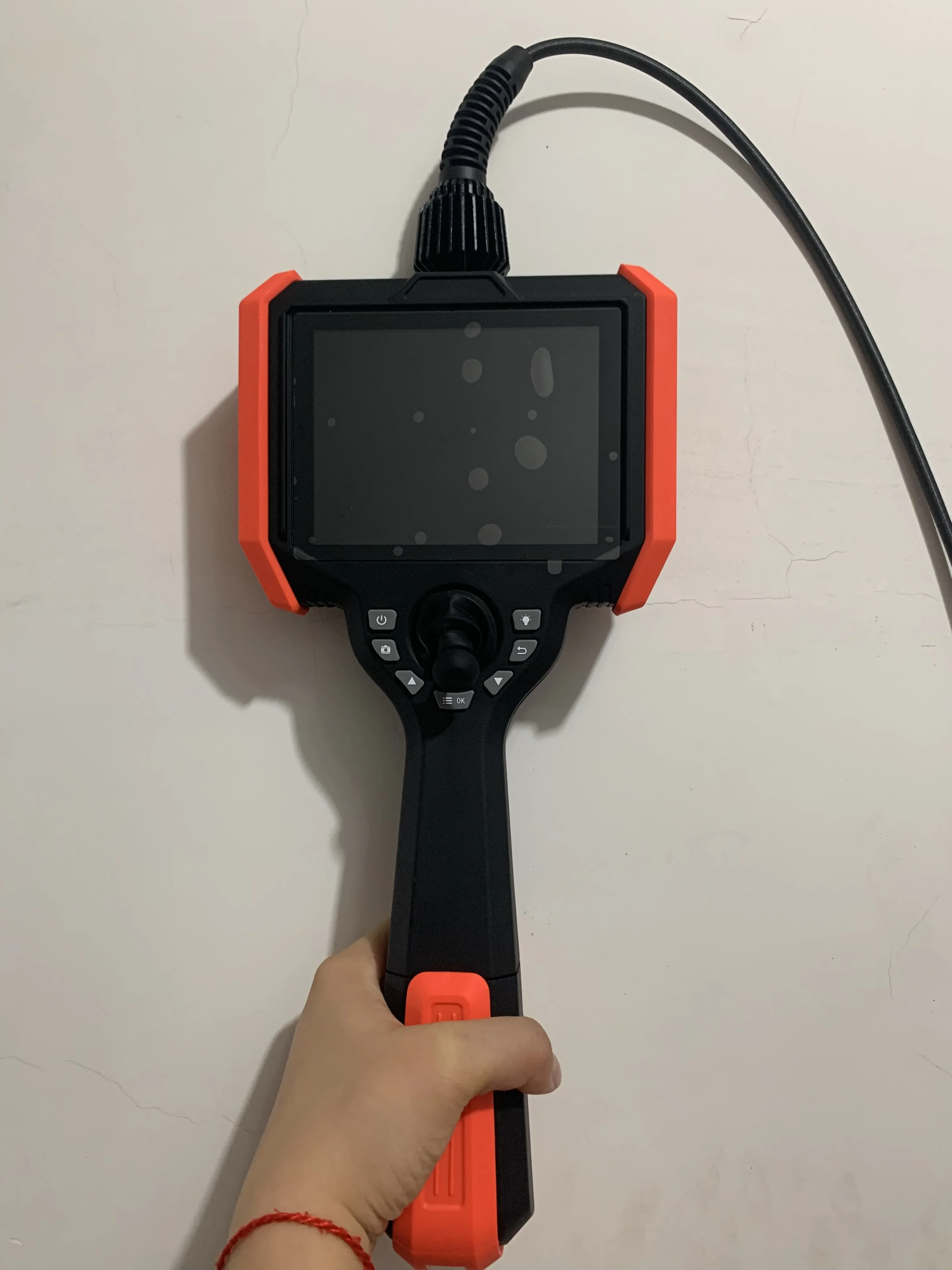 Videoscopio endoscópico industrial con lente de cámara de 6 mm, cable trenzado de tungsteno para cámara de inspección Angel Rocker 360