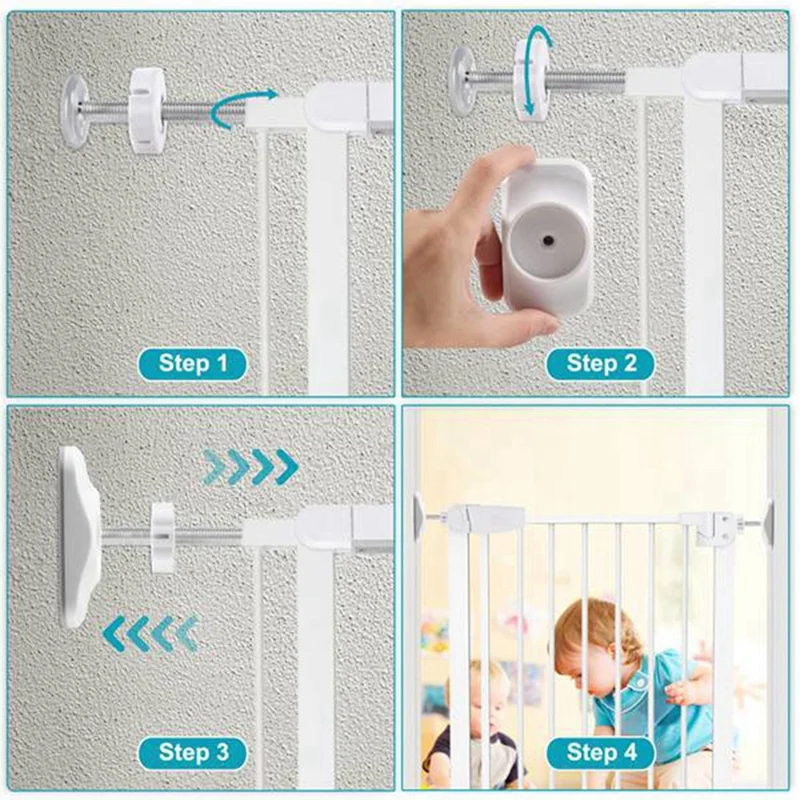 Adattatore per cancello 4 pezzi Cancello filettato Mandrino Asta Pressione Cancello Parti di ricambio Kit bulloni montati a vite per cancelli animali domestici