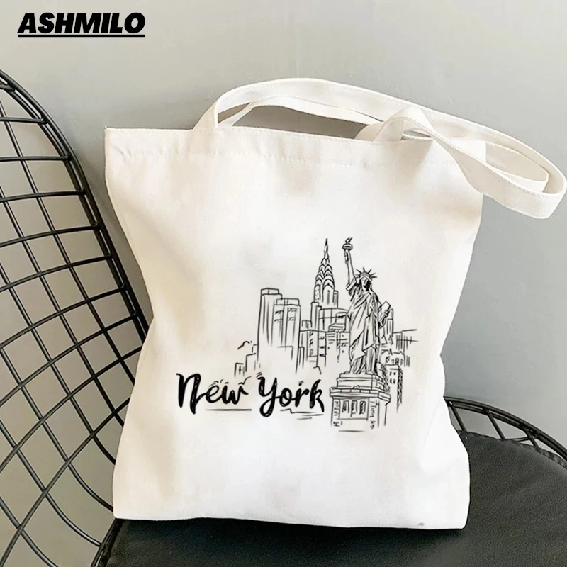 Women Shoulder Bag I Love Ny Shopping Bag Shopper Canvas Cotton Shopping Bag Bolsa Compra Sac Cabas Reusable Bolsas Ecologicas