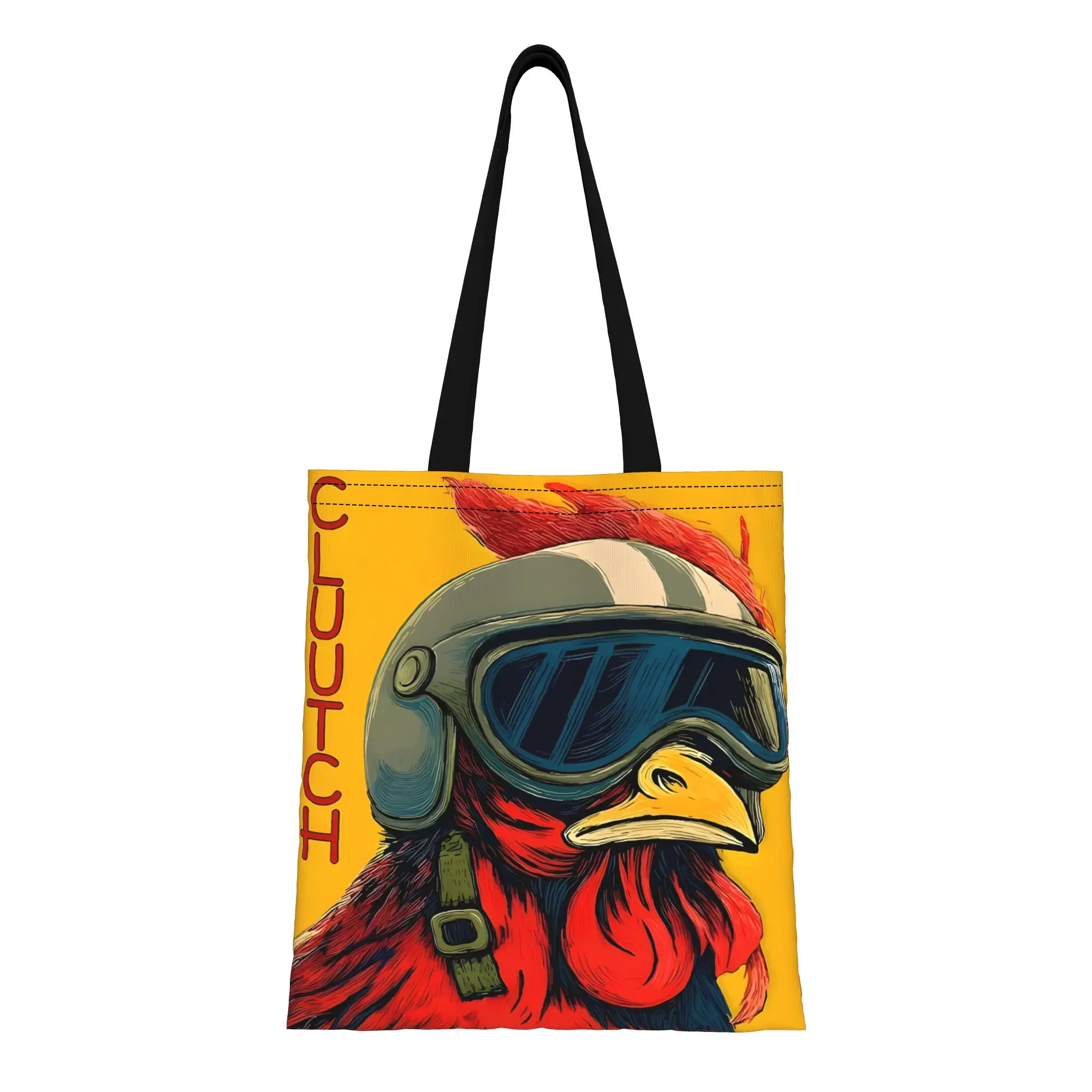 1PC Large Capacity Rooster Arc-Raider Loot Extract Canvas Tote Bag Foldable Chic Pattern No Closed Design