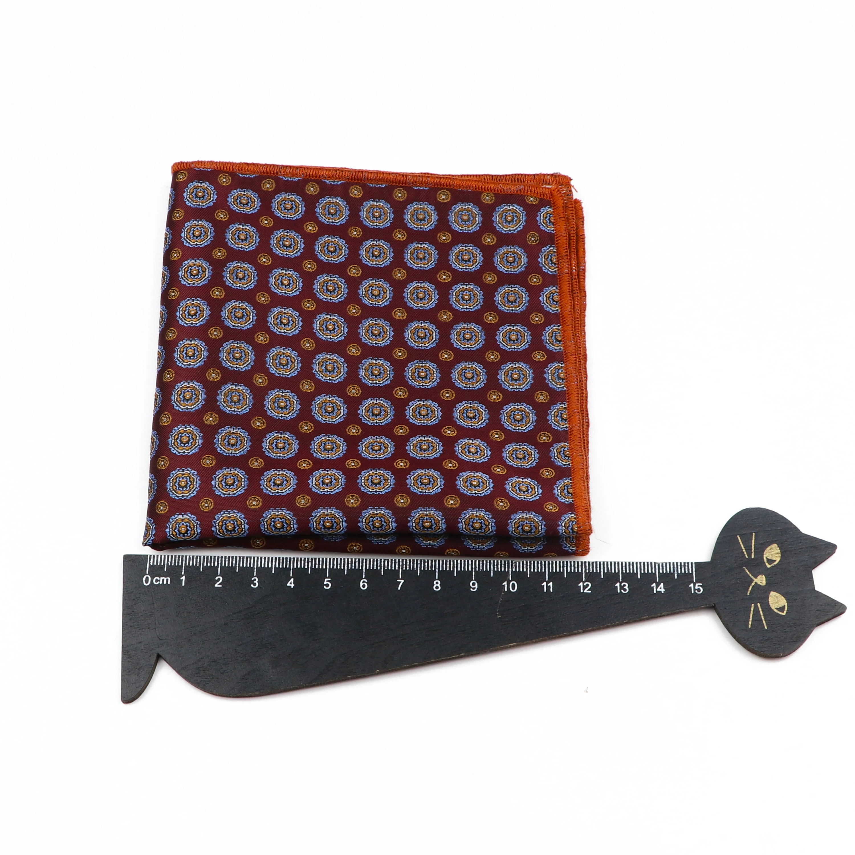 منديل بوليستر مطبوع للرجال ، وشاح أزرق وأحمر ، اكسسوارات فستان الزفاف ، موضة الأعمال ، رسمي ، جديد ، 24 سنتيمتر #2