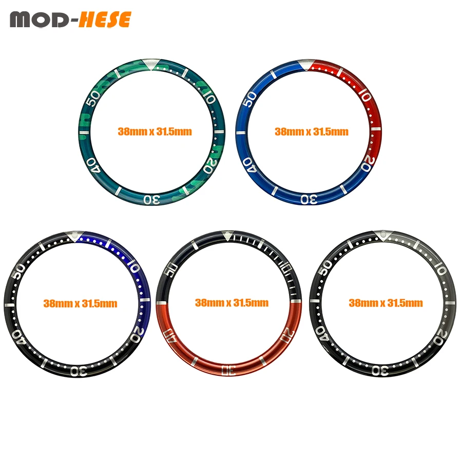 

38mm Bicolor SKX007 Resin Bezel Insert Fit For Seiko 5 SKX007 SKX009 Watch Case NH35 Watch Case 38mmx31.5mm SRPD Bezel Ring