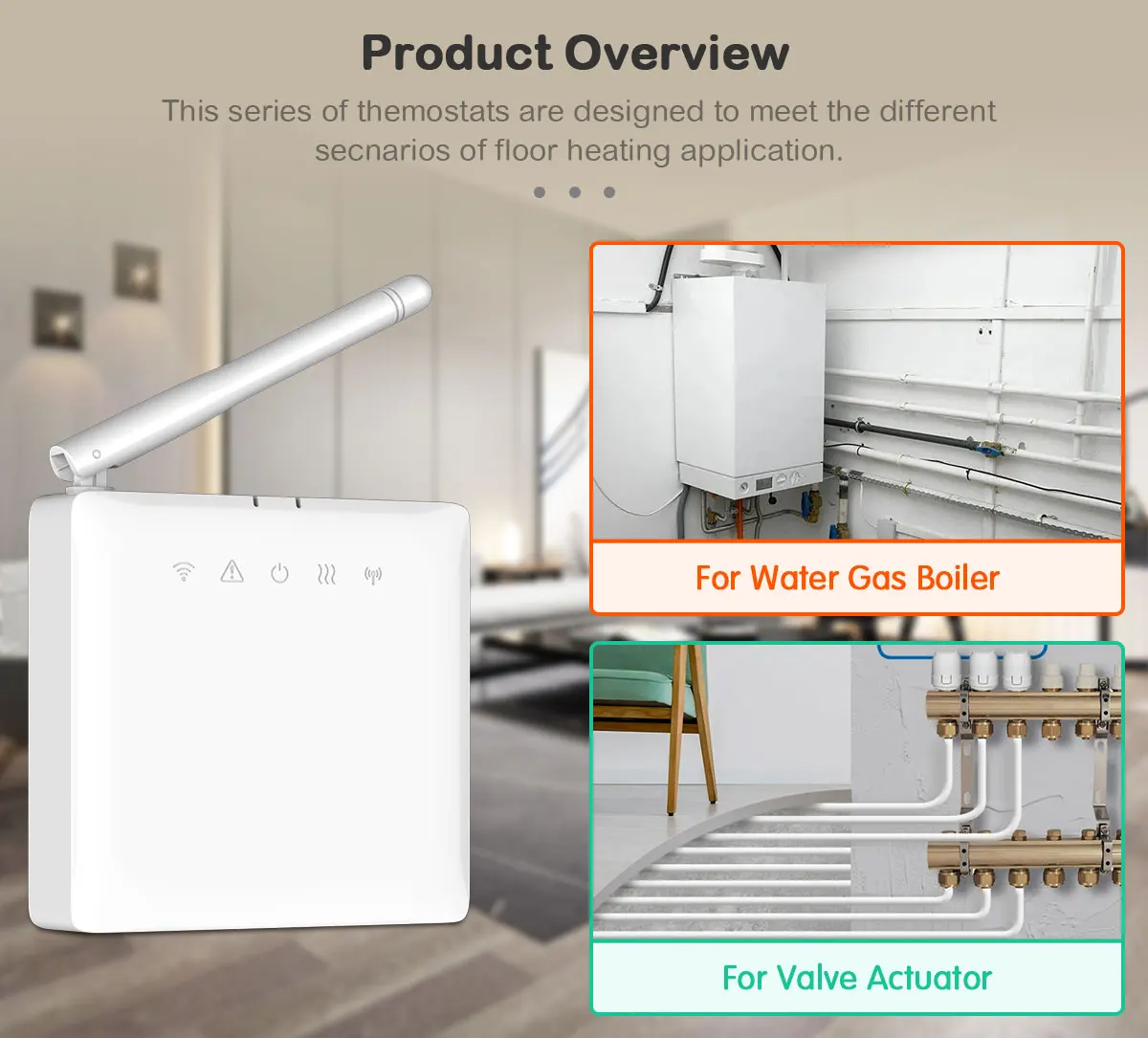 Microphone à gaz sans fil RF, ThermoandreTuya, WiFi, chauffage au sol, contrôleur de température intelligent, nous-mêmes avec Alexa, Google Home