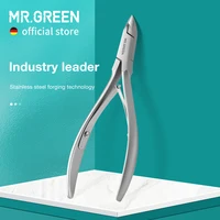 MR.GREEN-tijeras para cutículas de acero inoxidable, pinza para piel muerta, cortaúñas profesionales para manicura, removedor de cutículas