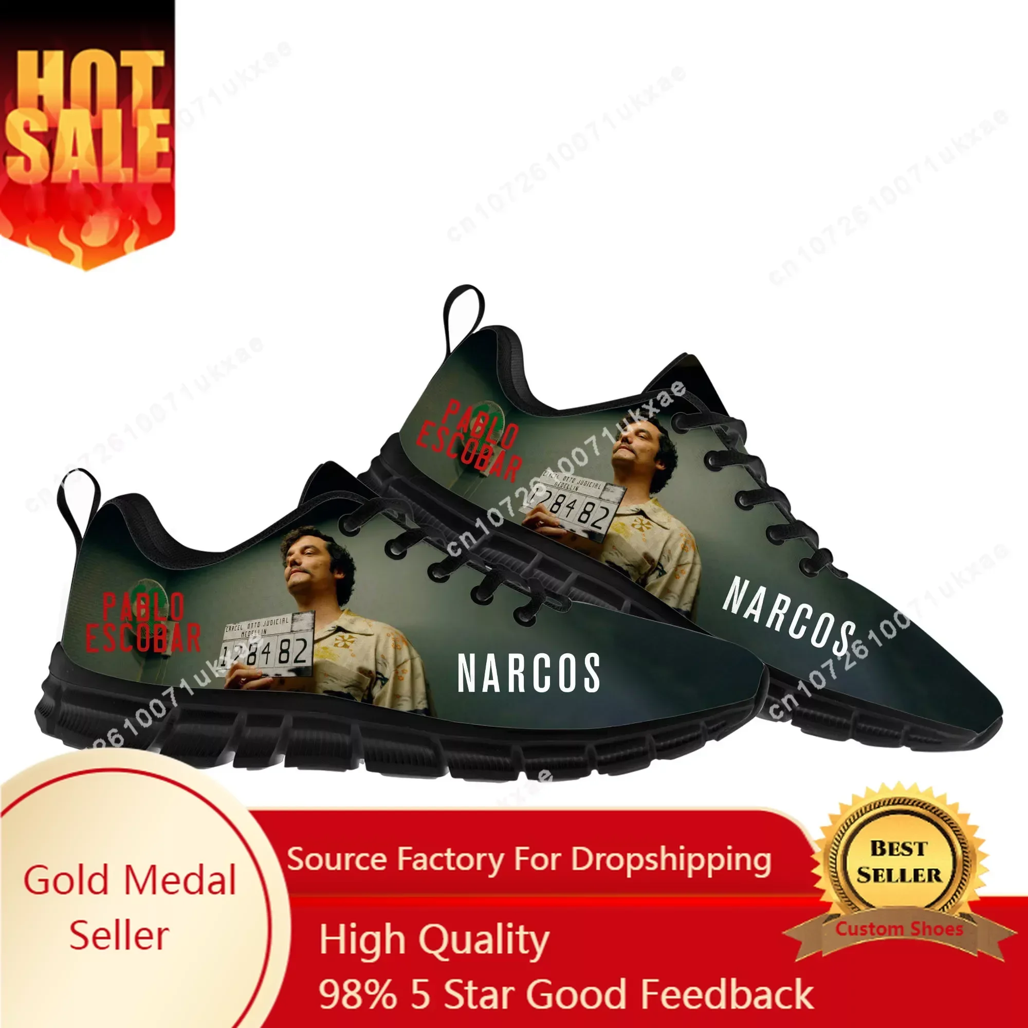 

Narcos Sports Shoes Mens Womens Teenager Kids Children Sneakers High Quality Pablo Escobar Casual Sneaker Couple Custom Shoes