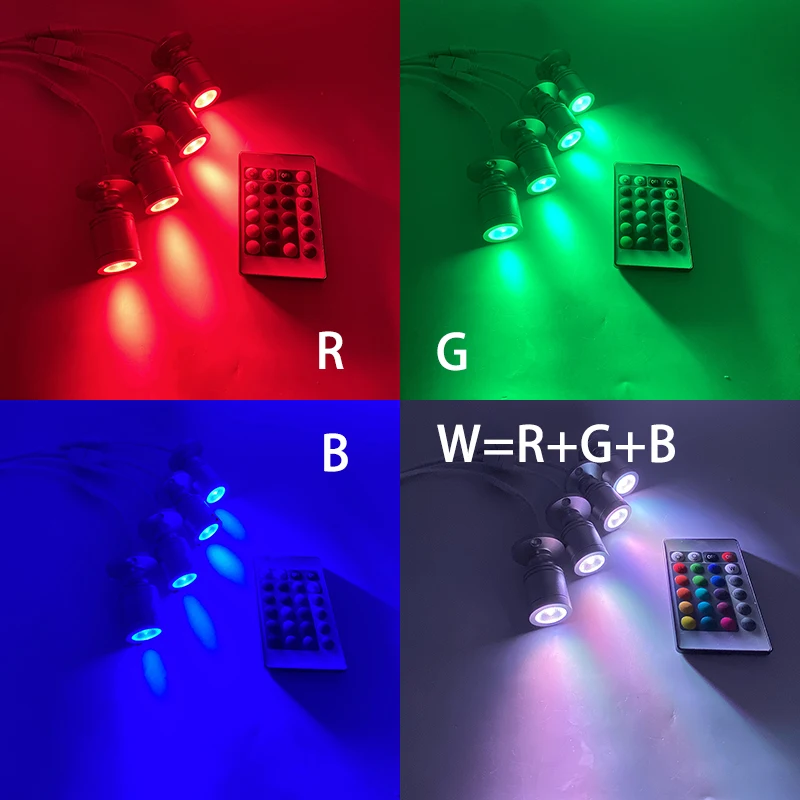 USB 5V RGB Możliwość przyciemniania Mini reflektor LED Otwarta szafka Witryna Licznik Biżuteria Światło Obrotowy kąt Reflektor sufitowy 3W 1 do 4