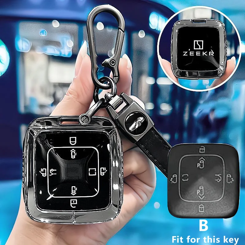 Car Key Case for ZEEKR 7X MIX 009 001 001FR 007 X Remote Decoration Cover Shell Keychain Ring Holder Fob Interior Accessories