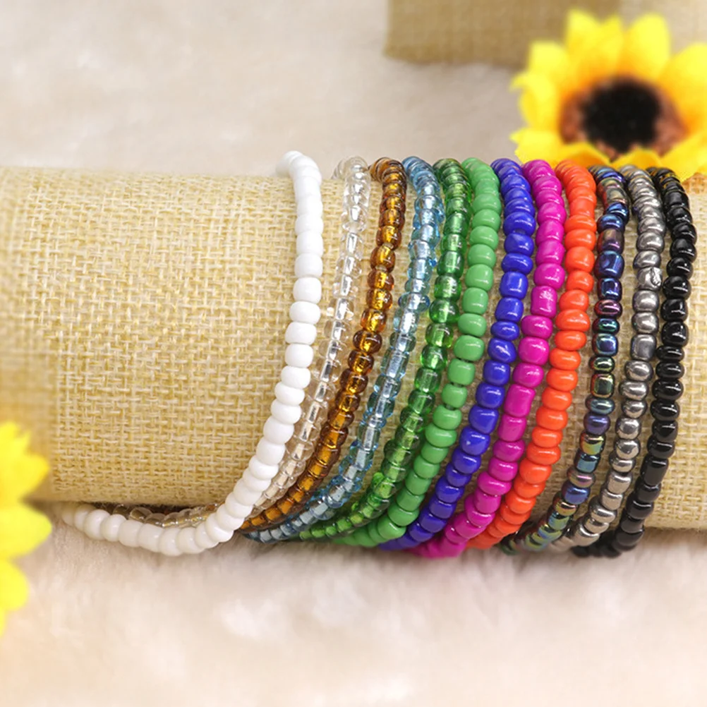 

24Pcs Bohemian Style Anklet Beaded Ankle Chain Jewelry Beach Party Ankle Bracelets Elegant Fashion Accessory