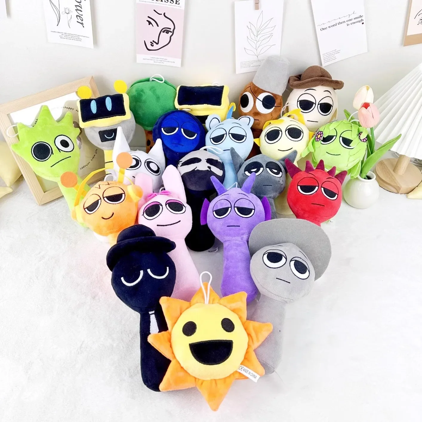 20cm Incredibox Sprunki Game Oren Reddy Bruder Deamond Dr. Harrison Qurst Wenda Gray Soft Plush Doll Peripherals Cute Gift Toys