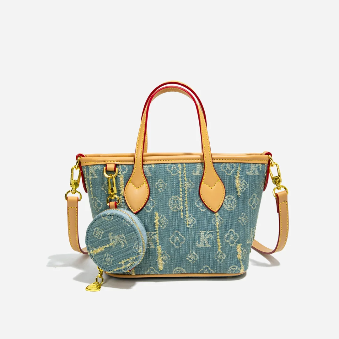 

Monica Chichi Women's Shoulder Crossbody Bag 2025 New Denim Blue Vintage Large Capacity Light Luxury Versatile Fashion