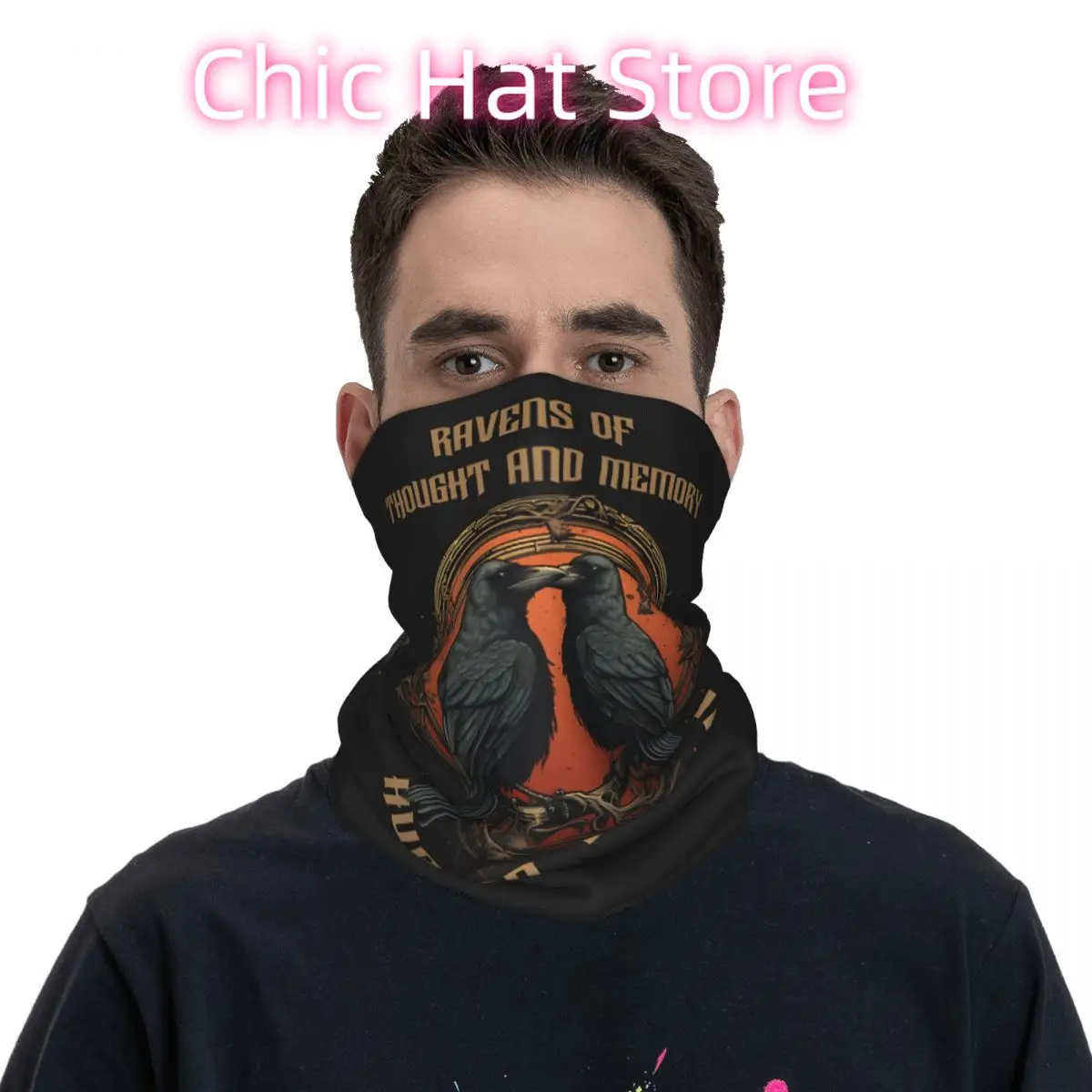 أودين رافينز هوجين مونين نورس الأساطير فايكنغ وشاح منديل الرقبة قناع الوجه البوليستر