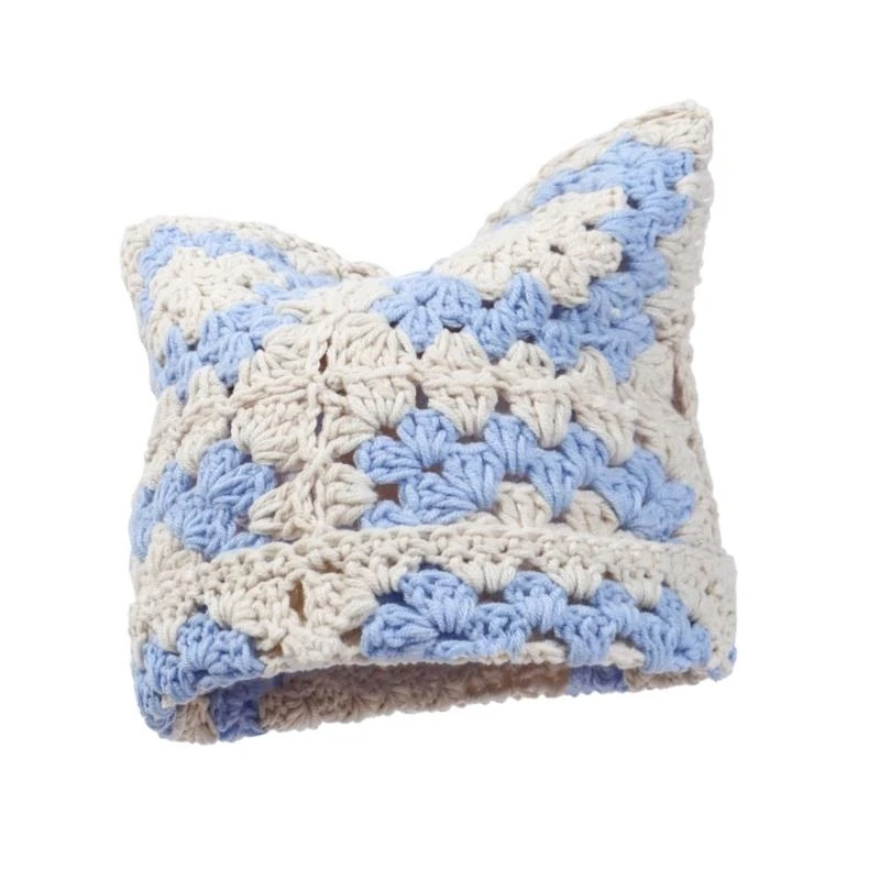 400A Knit Hats Kitten for Women Hip Hop Hat Unique Hat Costume Props Skull Caps Highlight for Trendsetting