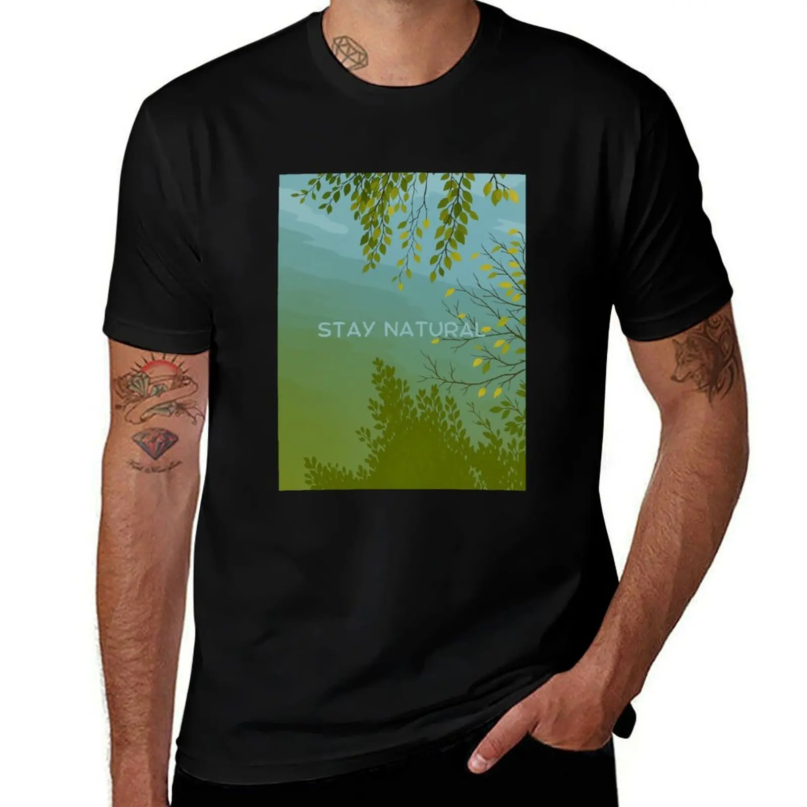 

stay natural T-Shirt quick-drying rapper graphic tees funny shirt cotton t shirts for men cotton