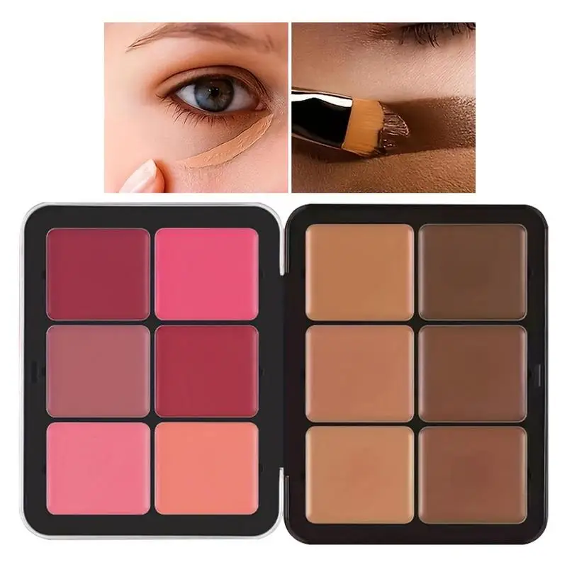 Cream Blushes Palet Gezichtscamouflage Contouren Pallet Corrigerende Contour Crème Waterdichte Make-Up Palet Bloost Voor Vrouwen