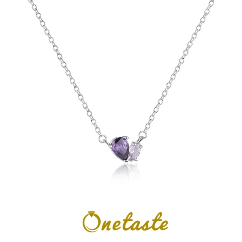 

925 Sterling Silver Small Teardrop Charm Chokers Necklace Women Cubic Zirconia Lightweight Dainty Trendy Stack Necklaces Gift