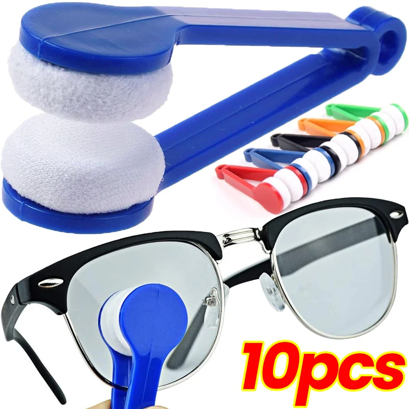 

1/10pcs Portable Glasses Wipe Microfiber Two-side Sunglasses Brush Creative Multifunctional Eyeglass Cleaner Wiping Tool