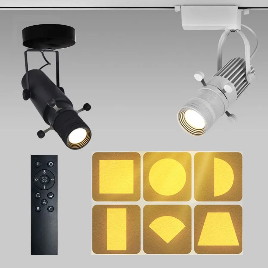 15W Dimmable Adjust Shape Graphics Cutting Light 2700K to 6500K Zoomable LED Track Light Painting LED Ceiling Spotlight