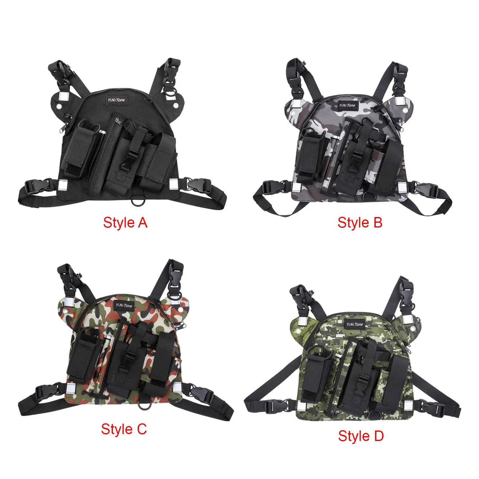 Chest Harness for Walkie Talkies, Radio Holder with Zipper Pocket, Backpack Design for Outdoor Activities