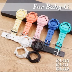 カシオ用時計バンドとケースセット,女性用レジンウォッチベルト,baby-g,ba 110, 111, 111, 112, 120