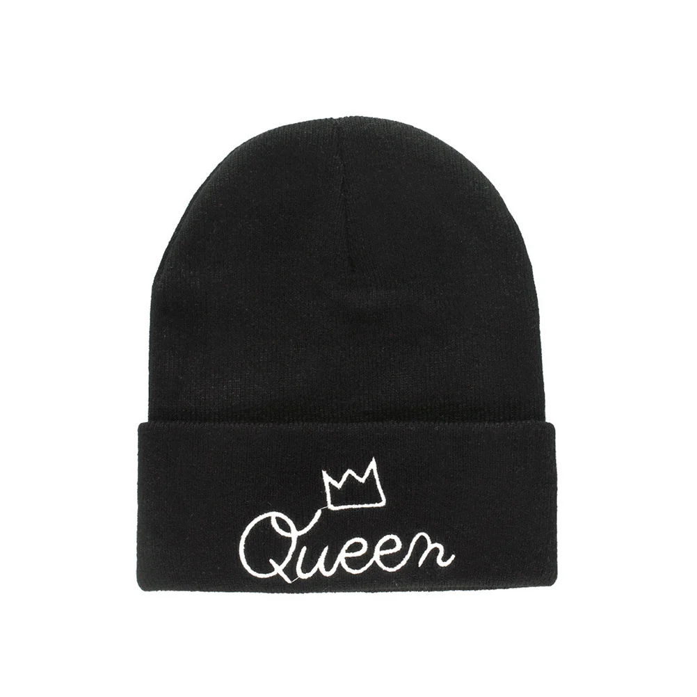 Stylish Mild Letters Embroidery Unisex Knitted Hat Warm Ski Beanie Comfortable Stretchy Black Men Women Unisex Knitted Hat