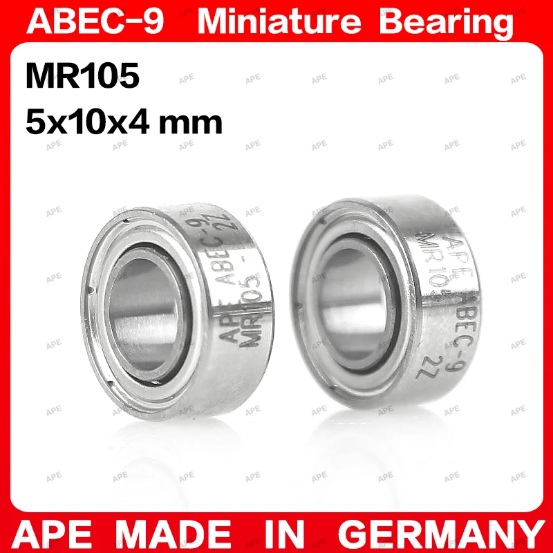 10-50pcs  APE ABEC-9 Bearing MR105 MR105ZZ 5x10x4 mm L-1050 MR105-2RS L-1050ZZ  Z -2Z  2RS Miniature Precision Ball Bearings