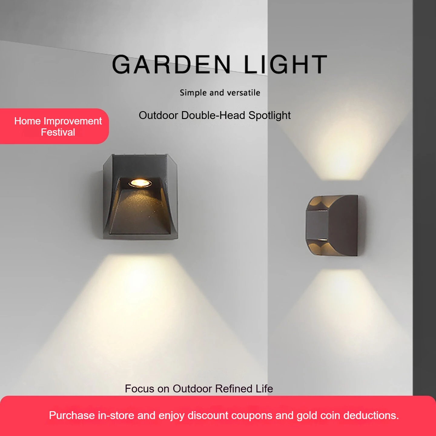 

Уличный водонепроницаемый светодиодный настенный светильник с направленным вверх-вниз светом - подходит для спален, гостиных, коридоров, внутреннего и наружного освещения