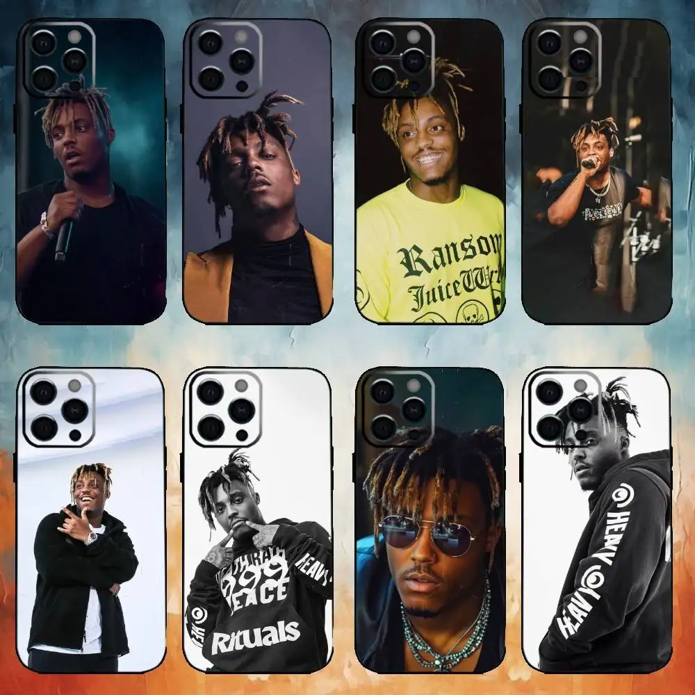 Casing Ponsel Singer J-Juice W-WRLD Untuk iPhone17,16,15,14,13,12,11 Plus,Pro Max Soft Black Cover