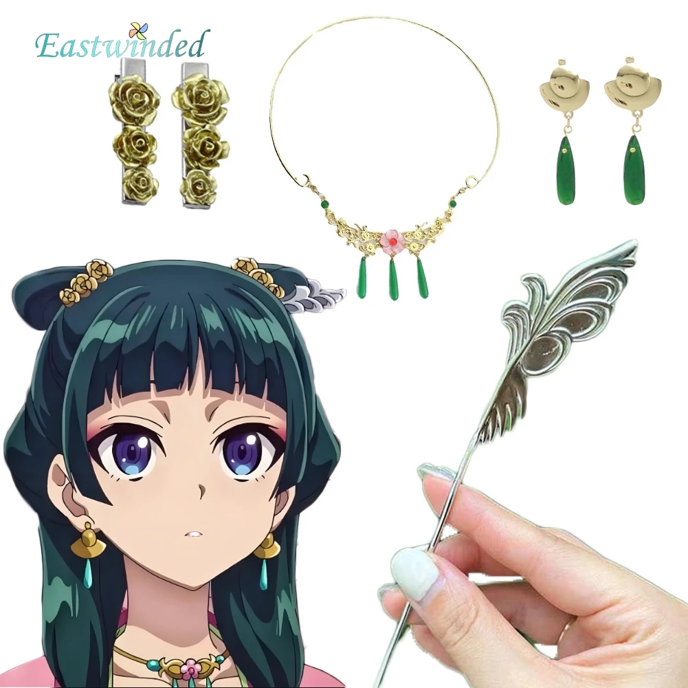 

Anime Apothecary Diary Maomao Cosplay Hairpin Earrings Necklace Costume Accessories Halloween Carnival Party Roleplay Props