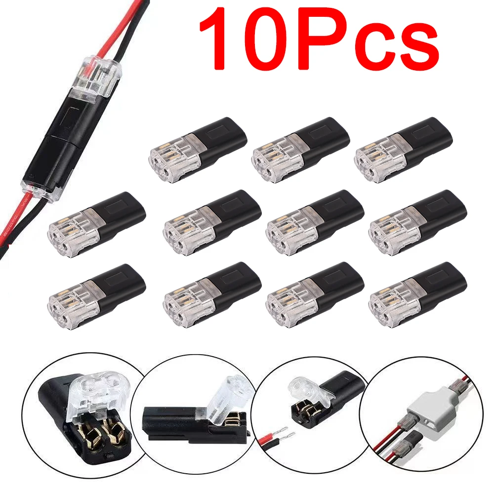 2pin Pluggable Wire Connector Quick Splice Electrical Cable Crimp Car Waterproof Electrical Strip Terminal Connection Clamp Tool