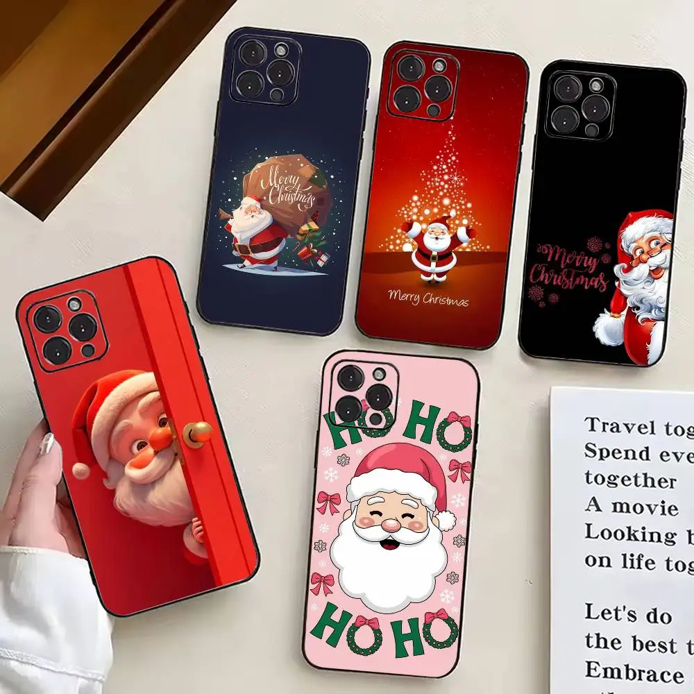 

C-Christmas S-Santa C-Claus Phone Case For iPhone 17,16,15,14,13,12,11 Plus,Pro Max,XS,Soft Silicone Black Cover