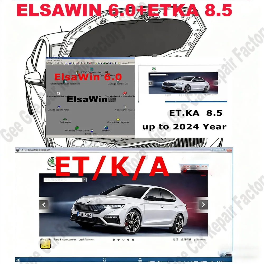 

New obd2 scanner Car Repair Software Elsawin 6.0 & Etka 8.5 vehicle electronic parts catalog, suitable for V/W+AU/DI+SE/AT+SKO/D