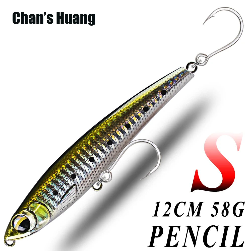 

Chan's Huang, 1 шт., тонущий карандаш, рыболовные приманки, воблер, один крючок, жесткая приманка, щука, тунец, соленая вода, приманка-карандаш для дальнего заброса, снасти