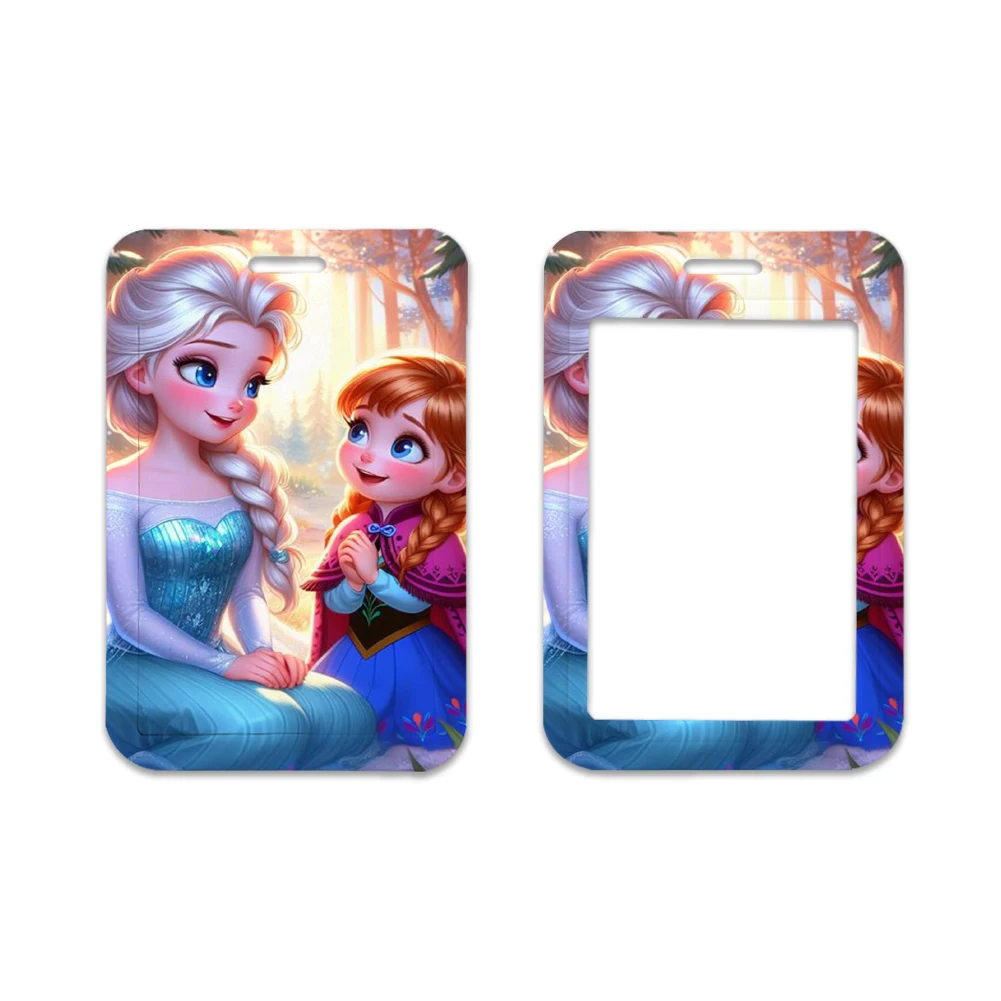 Portatarjetas de Frozen de princesa Elsa para estudiantes, llavero de autobús de dibujos animados, portatarjetas de Campus, portatarjetas de identificación de trabajo, tarjeta de comida dura de fábrica