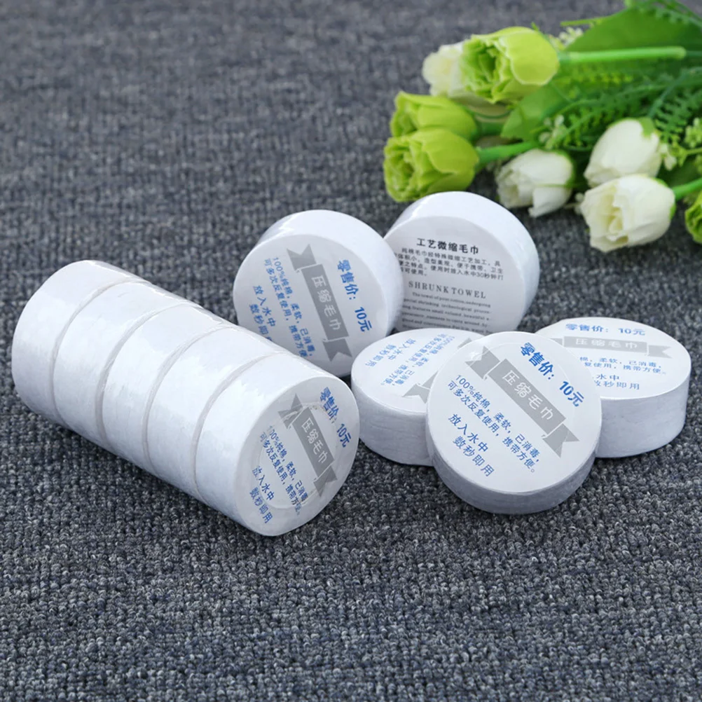 

5Pcs Compressed Towels Skin-Friendly Fast-Dissolving Washing Towels for Travel Sports Camping Hygiene Use Lightweight Cotton