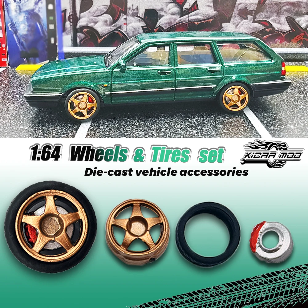 1/64 Model Car Wheels Rubber Tires Diecast Cars for Metal Spray for Hobby Modified Parts Teen collection displays holiday gifts