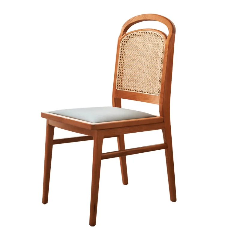 

Household dining chair simple retro backrest single chair casual solid wood chair