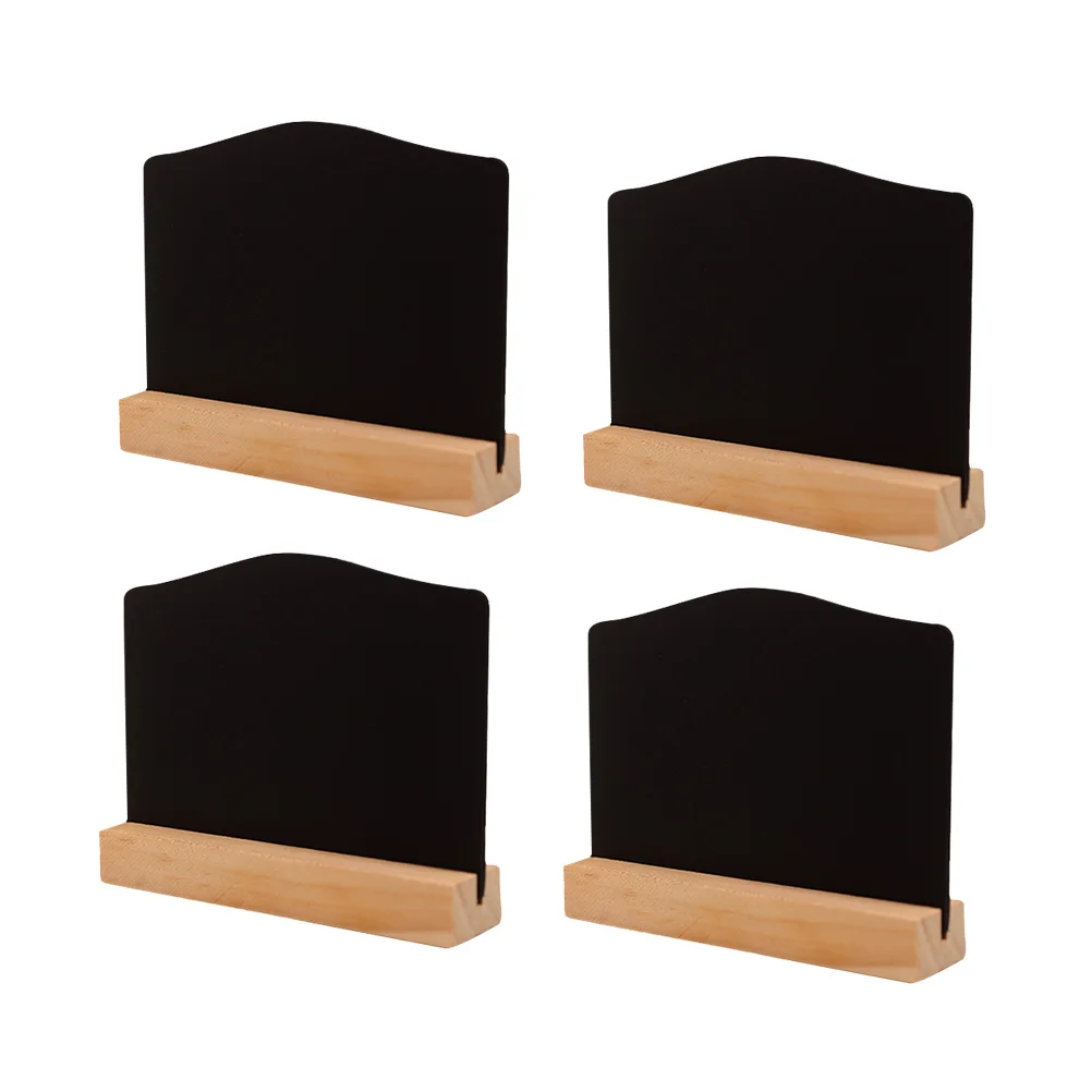 

4 Pcs Blackboard Ornaments Clip-on Chalkboard Tabletop Bar Counter Arched Sign Signs Wooden