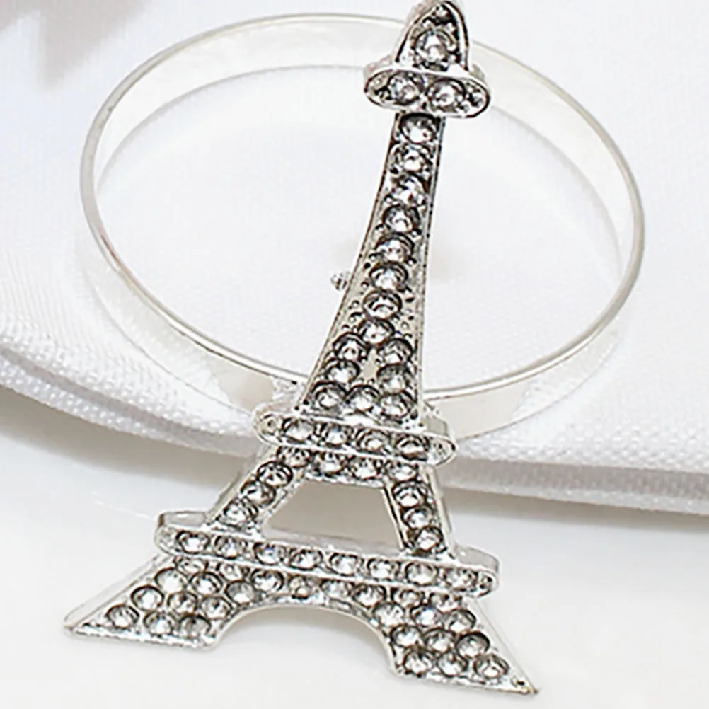 

4pcs Alloy Eiffel Tower Decorative Serviette Buckles Table Decoration Party Hotel Serviette Buckle Hotel Reusable