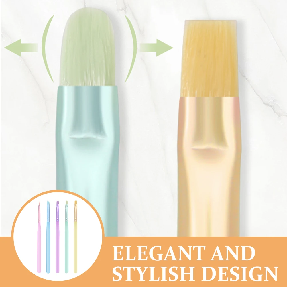 

5Pcs Nail Art Brush Kit Reliable Stable Design Nail Drawing Painting Tools for DIY Manicure Supplies Nails Brush