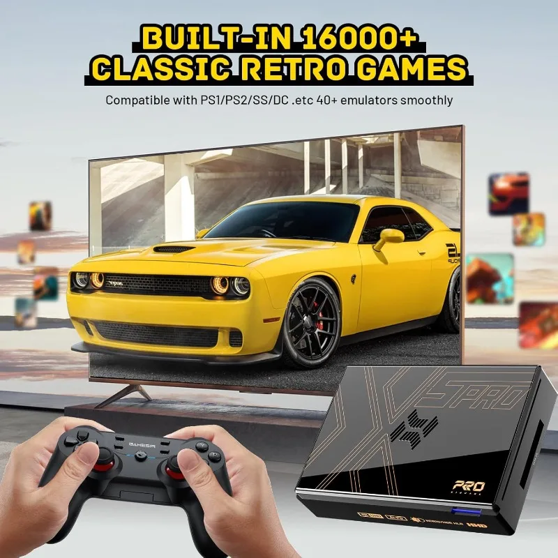 وحدة تحكم ألعاب POPULAR.Super Console X5 PRO Retro مع 16000+ ألعاب، نظام تشغيل Android 12.0، وحدة تحكم محاكاة متوافقة مع معظم E