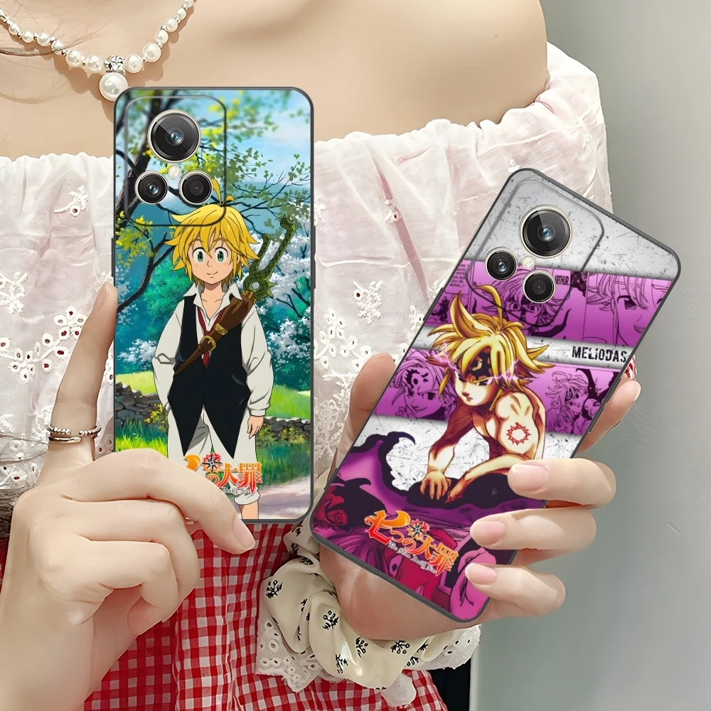 Seven Deadly Sins Meliodas Cell Phone Case for Realme GT 2 9i 8i 7i Pro X50 X2 C35 C21 C20 C11 C3 Black Soft Phone Cover Shell