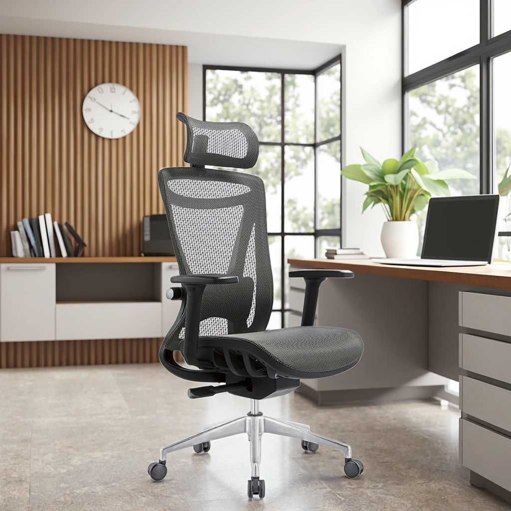 Modern Executive Fabric Adjustable High Ergonomic Office Chair with Full Back Pain Relief and Comfort