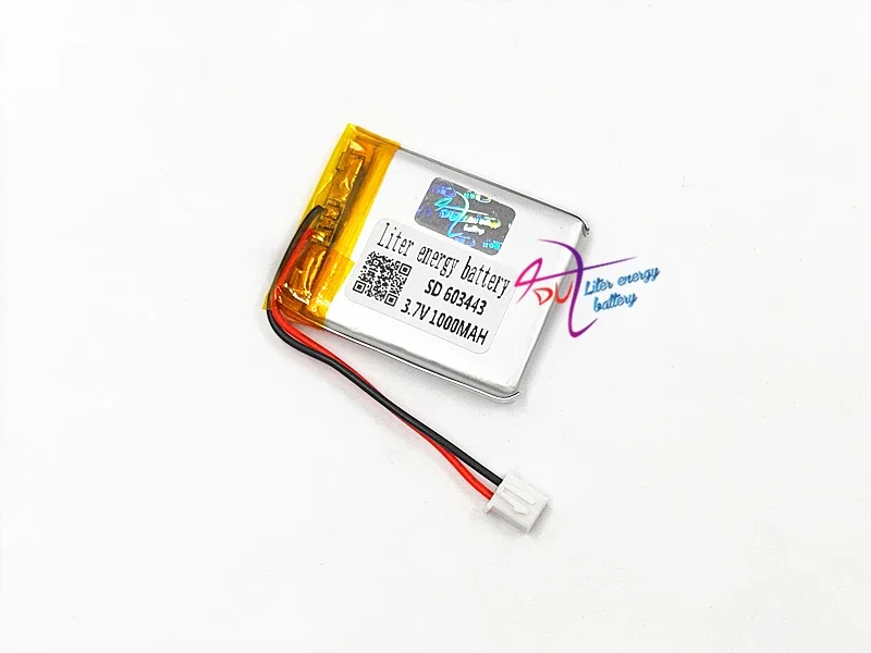 603443 3.7V 1000MAH Lithium Polymer Rechargeable Battery JST  2..54mm 2pin For Mp3 DVD Camera GPS PSP bluetooth electronics