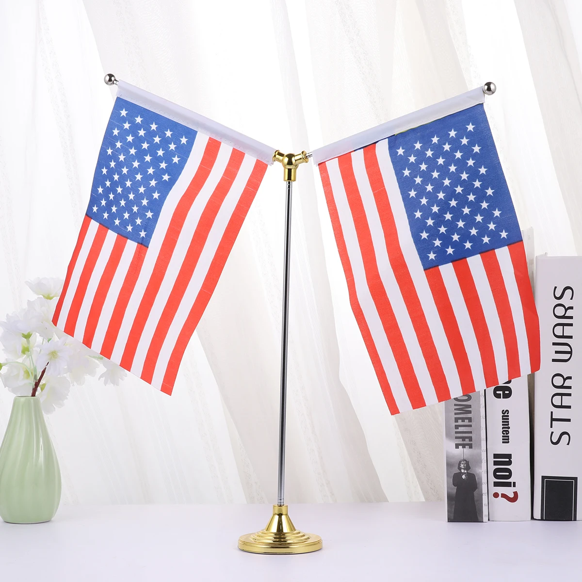 

Desktop Flag Decor Small Mini Stick US Flag Polyester Double Stitched Great for Parties Festivals Britain