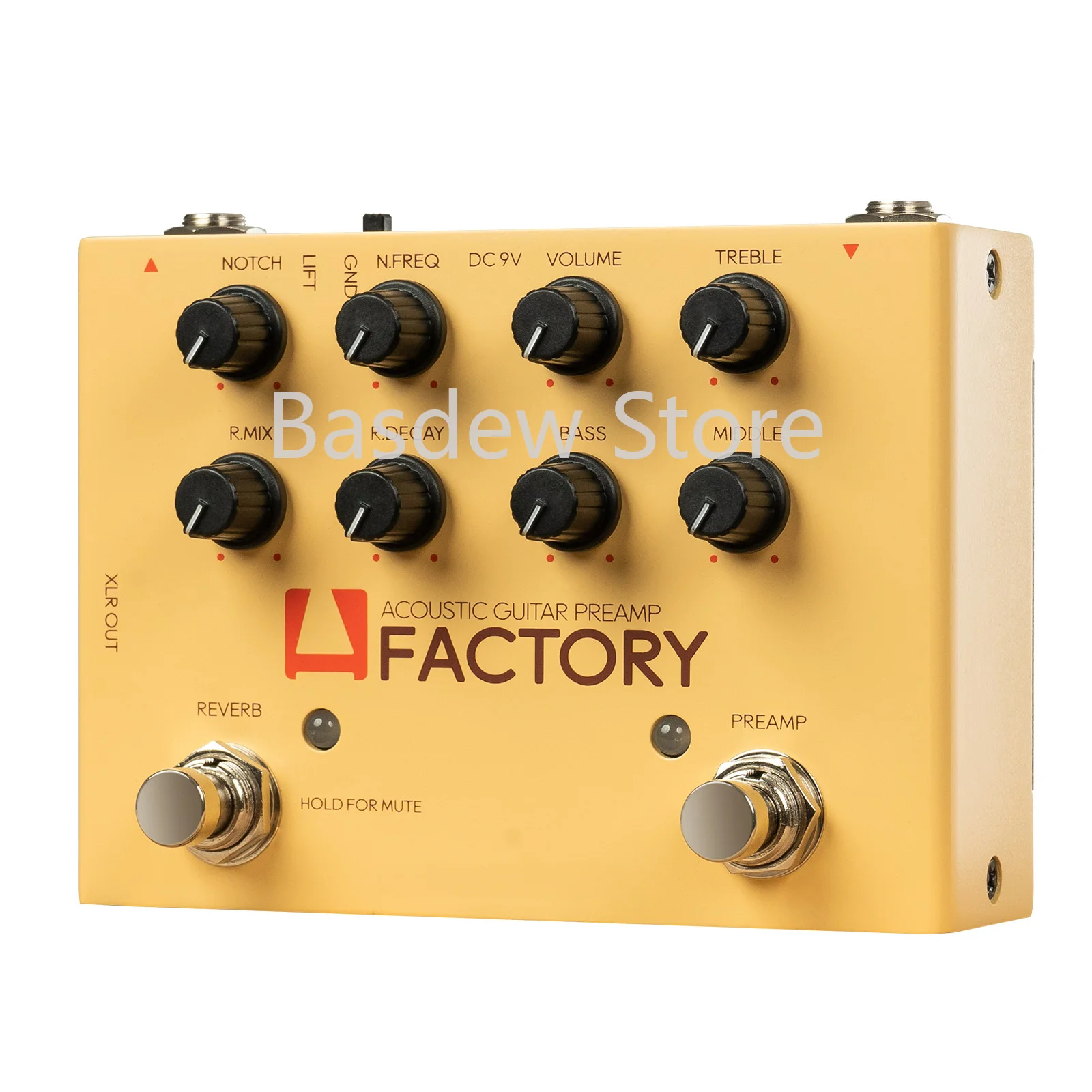 A Factory Analog Preamp and digital Reverb Dual footswitch guitar effects pedal QDS-04